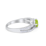 Accent Fashion Wedding Ring Oval Simulated Cubic Zirconia 925 Sterling Silver