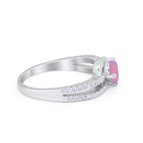 Accent Fashion Wedding Ring Oval Simulated Cubic Zirconia 925 Sterling Silver