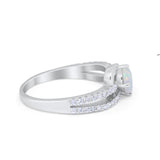 Accent Fashion Wedding Ring Oval Simulated Cubic Zirconia 925 Sterling Silver