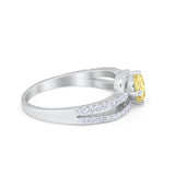 Accent Fashion Wedding Ring Oval Simulated Cubic Zirconia 925 Sterling Silver