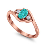 Wedding Ring Oval Cut Round Simulated Cubic Zirconia 925 Sterling Silver