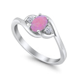 Wedding Ring Oval Cut Round Simulated Cubic Zirconia 925 Sterling Silver