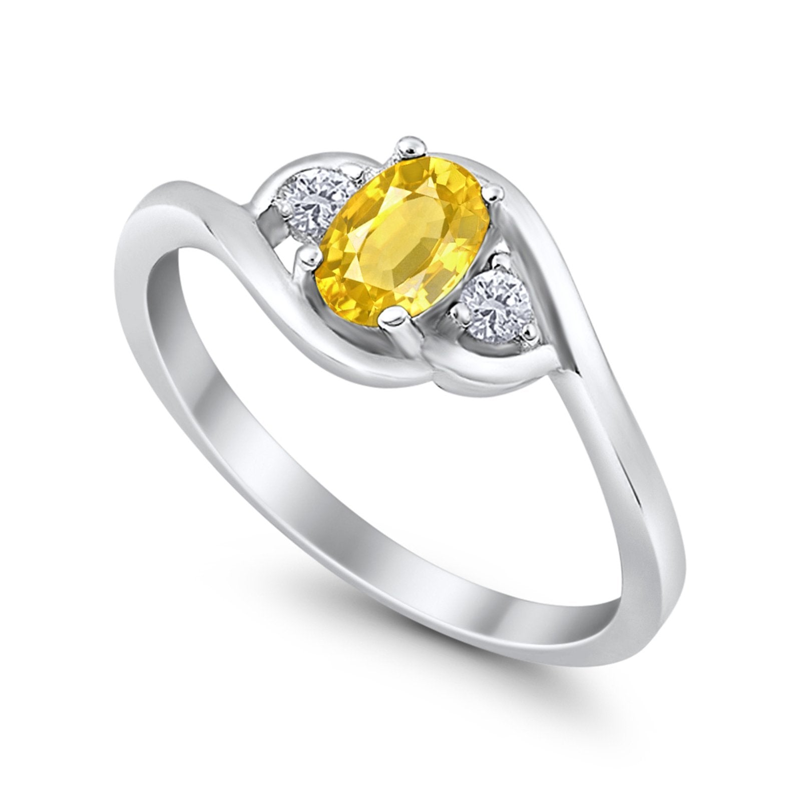 Wedding Ring Oval Cut Round Simulated Cubic Zirconia 925 Sterling Silver