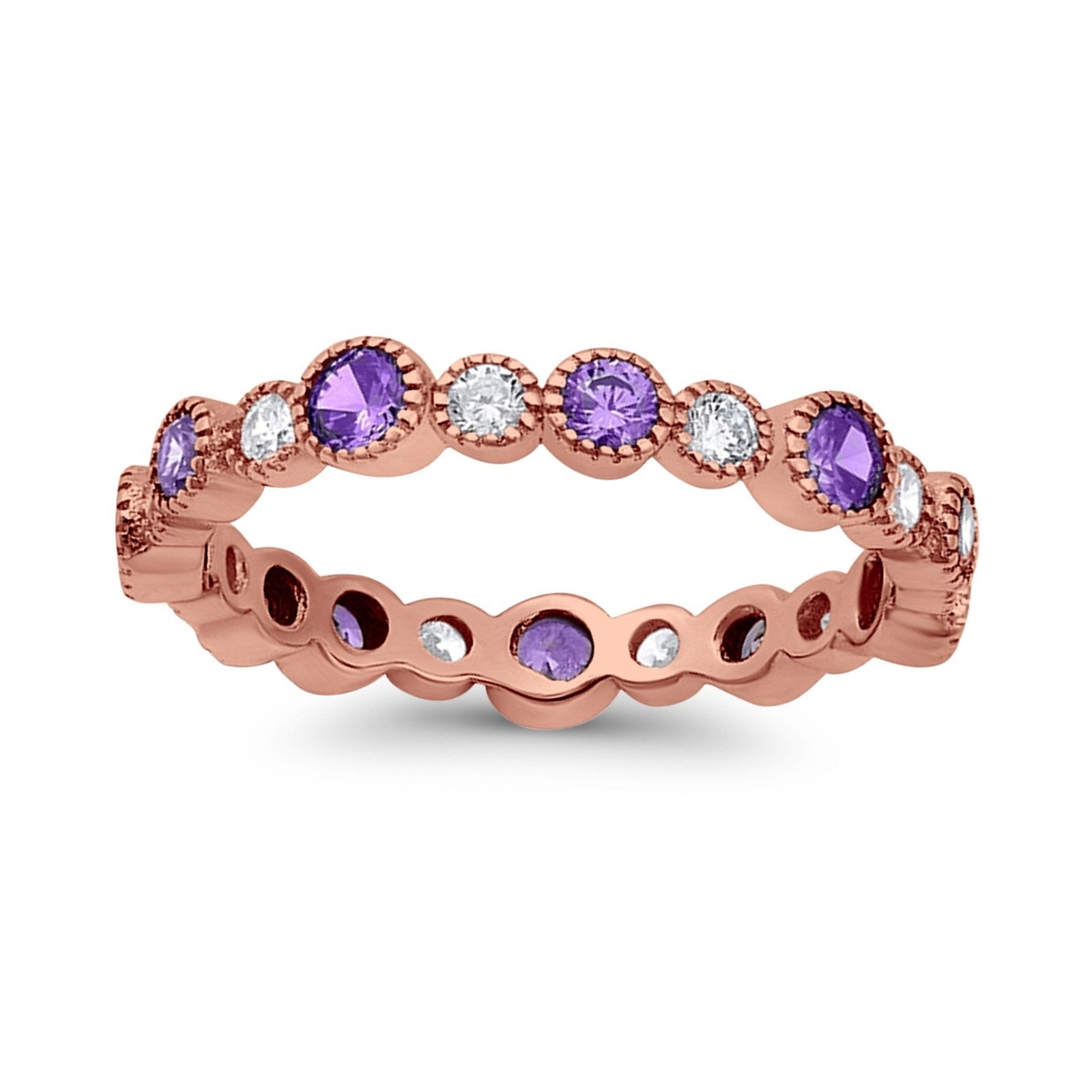 Full Eternity Wedding Ring Simulated CZ 925 Sterling Silver