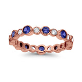 Full Eternity Wedding Ring Simulated CZ 925 Sterling Silver