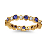 Full Eternity Wedding Ring Simulated CZ 925 Sterling Silver