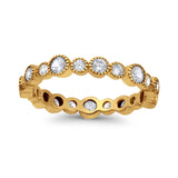 Full Eternity Wedding Ring Simulated CZ 925 Sterling Silver