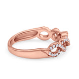 Crisscross Twisted Eternity Wedding Ring Simulated CZ 925 Sterling Silver