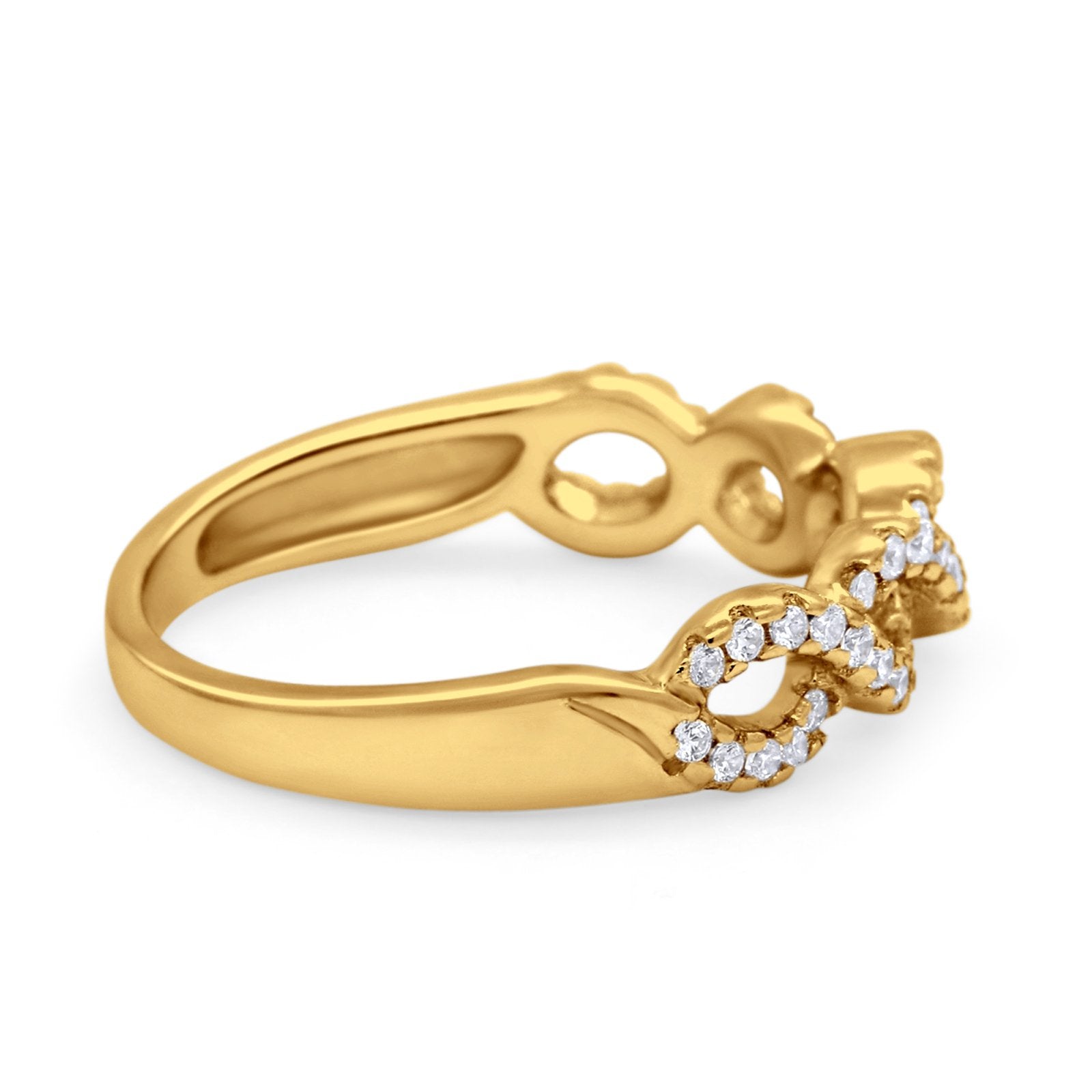 Crisscross Twisted Eternity Wedding Ring Simulated CZ 925 Sterling Silver