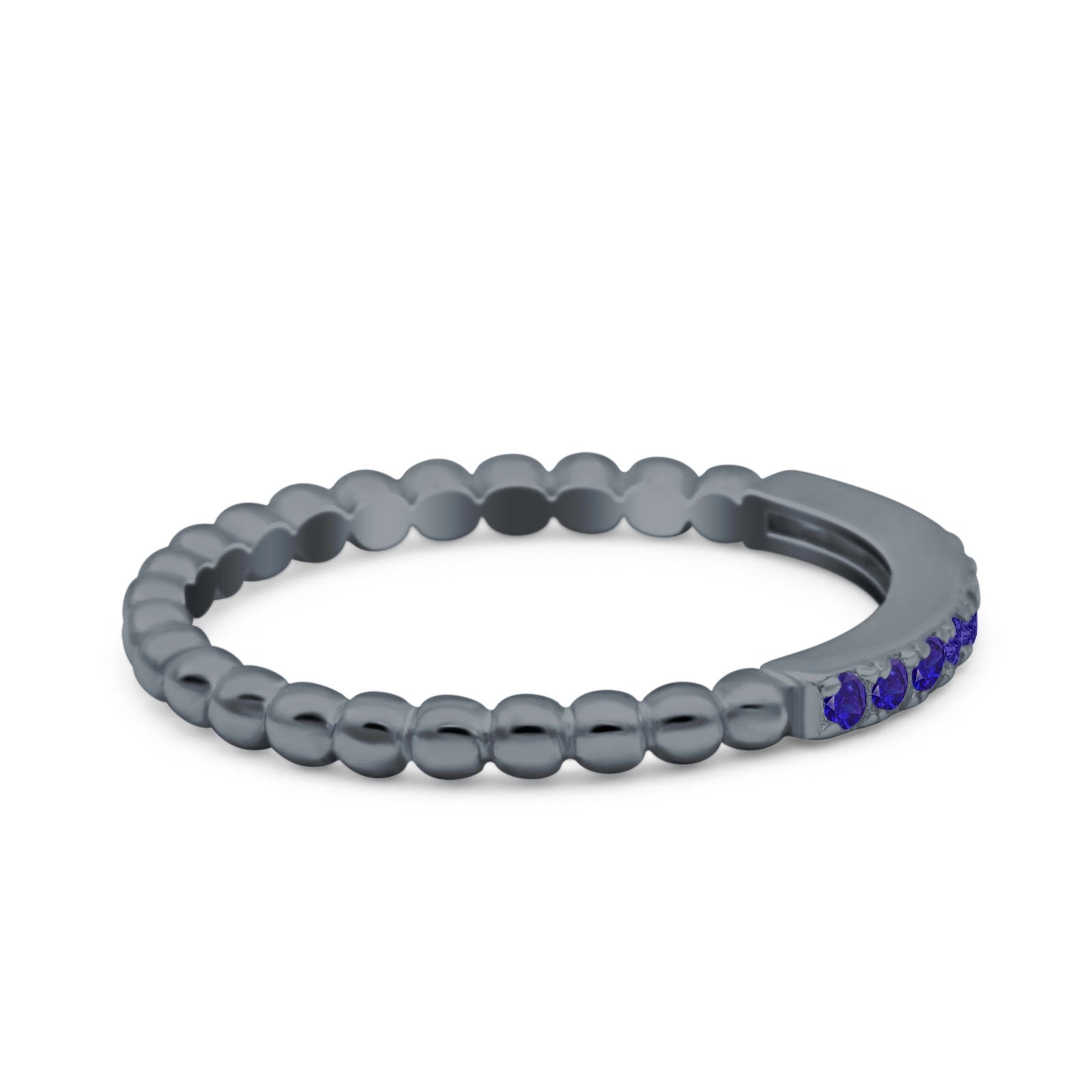 Infinity Twisted Half Eternity Wedding Band Ring Round Simulated Cubic Zirconia 925 Sterling Silver