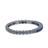 Infinity Twisted Half Eternity Wedding Band Ring Round Simulated Cubic Zirconia 925 Sterling Silver