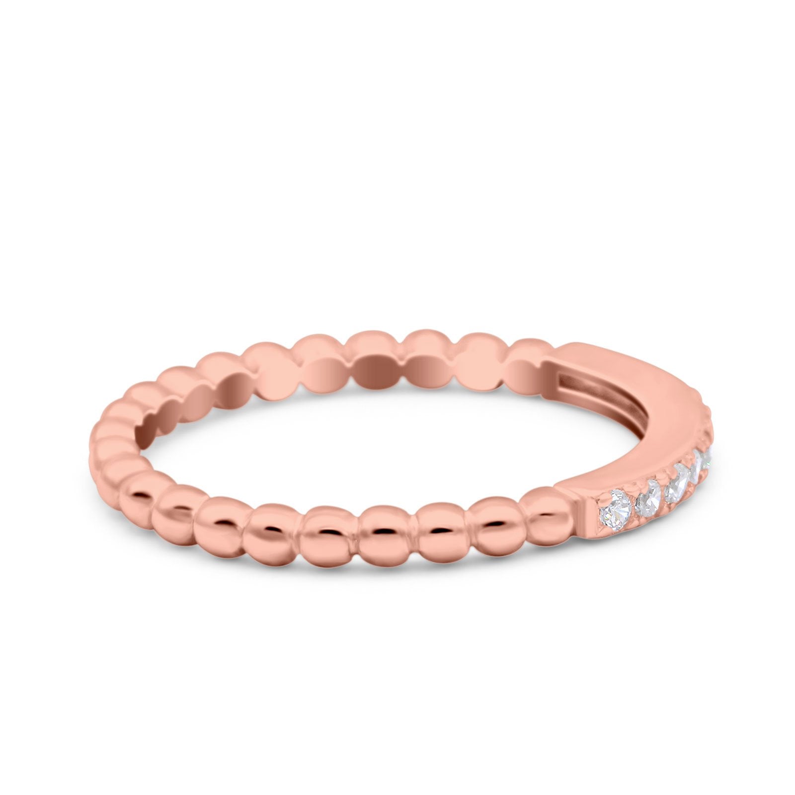 Infinity Twisted Half Eternity Wedding Band Ring Round Simulated Cubic Zirconia 925 Sterling Silver