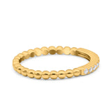 Infinity Twisted Half Eternity Wedding Band Ring Round Simulated Cubic Zirconia 925 Sterling Silver