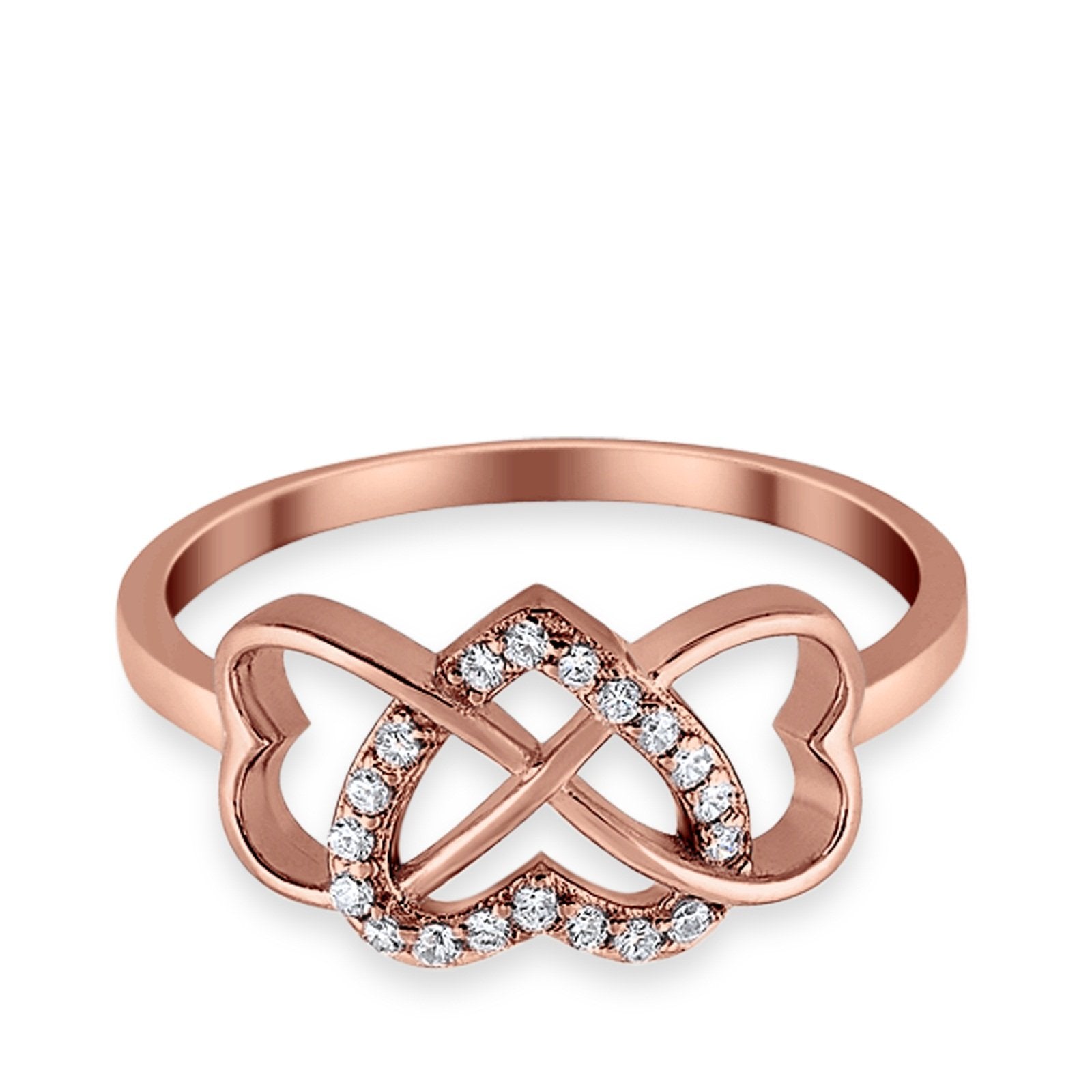 Infinity Heart Promise Eternity Ring Simulated CZ 925 Sterling Silver