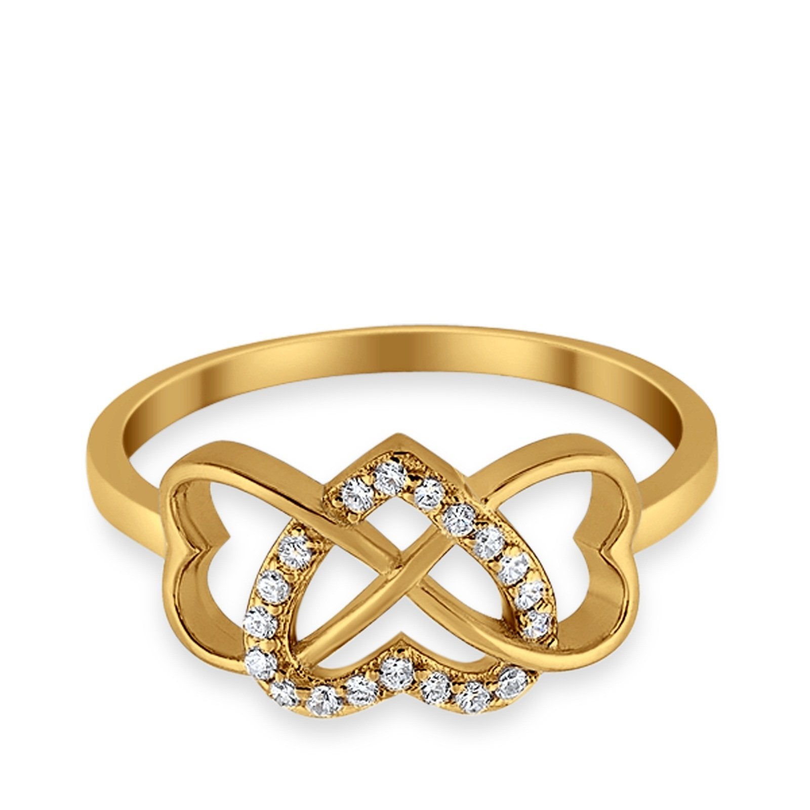 Infinity Heart Promise Eternity Ring Simulated CZ 925 Sterling Silver