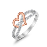 Heart Promise Engagement Eternity Ring Simulated CZ 925 Sterling Silver