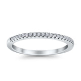 Eternity Wedding Band Ring Round Simulated CZ 925 Sterling Silver