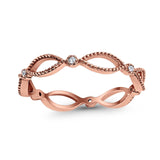 Full Eternity Band Ring Round Simulated CZ 925 Sterling Silver