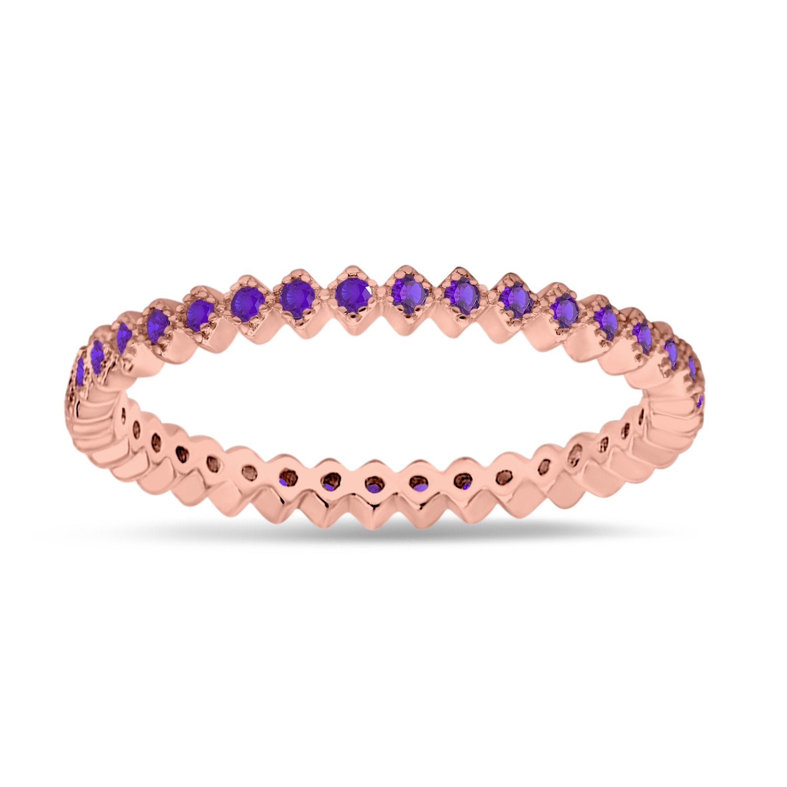 2mm Full Eternity Wedding Band Ring Simulated Cubic Zirconia 925 Sterling Silver