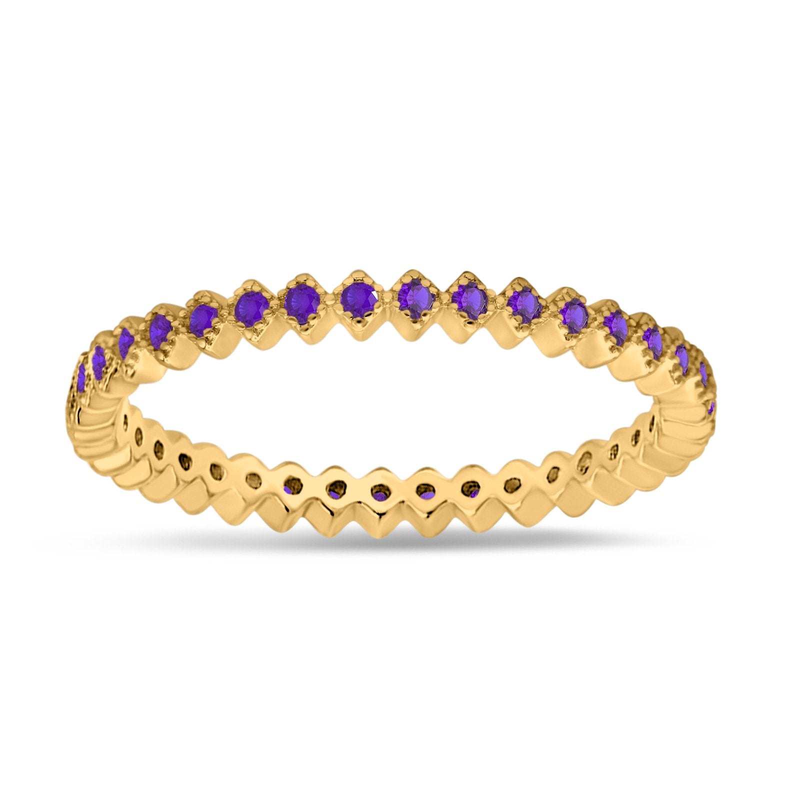 2mm Full Eternity Wedding Band Ring Simulated Cubic Zirconia 925 Sterling Silver