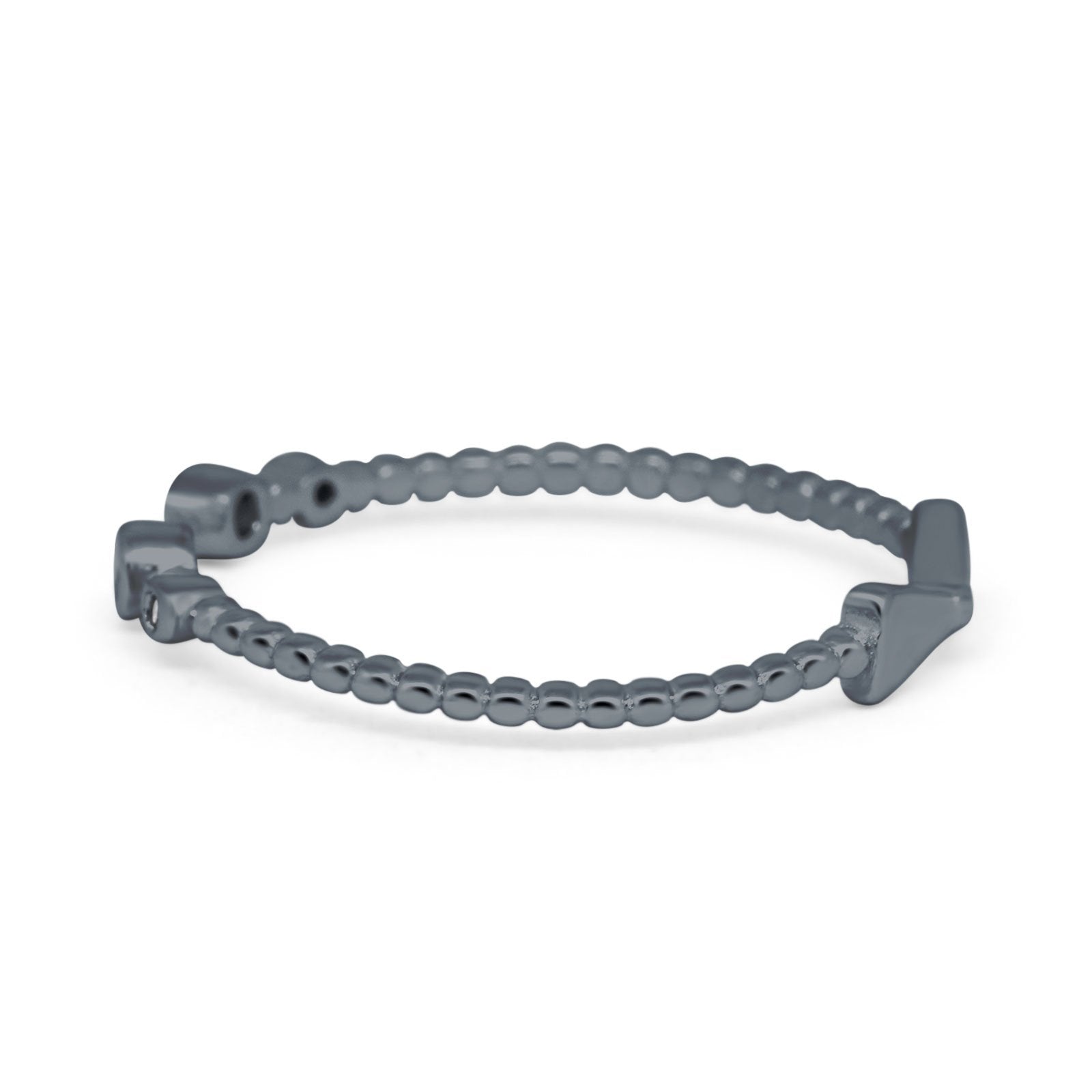 Rope Design Bow Ring Round Eternity Simulated Cubic Zirconia 925 Sterling Silver