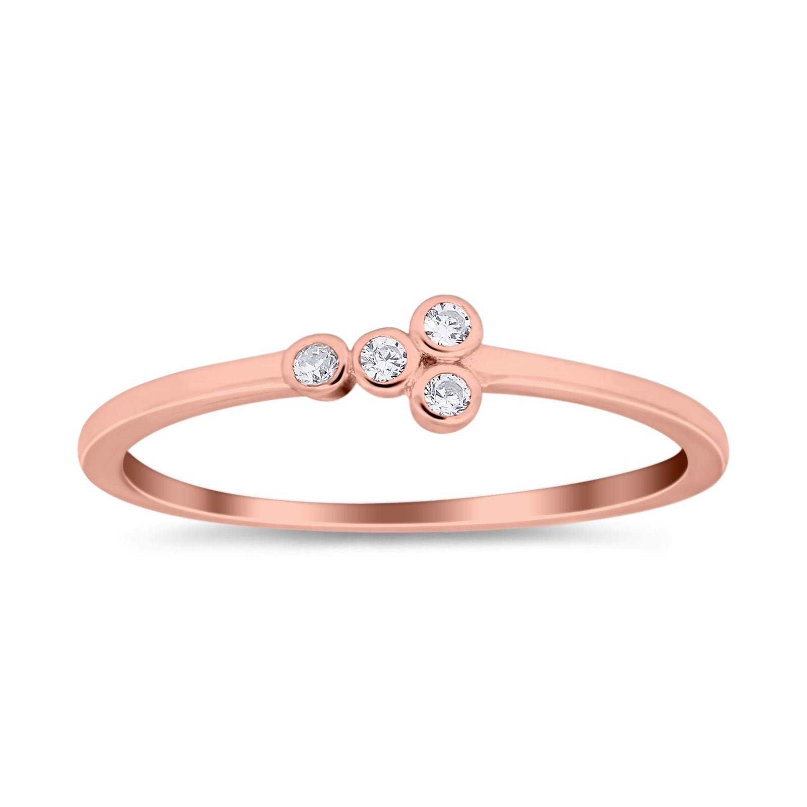 Fashion Petite Dainty Ring Eternity Simulated Cubic Zirconia 925 Sterling Silver