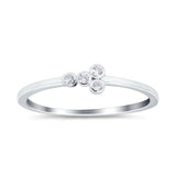 Fashion Petite Dainty Ring Eternity Simulated Cubic Zirconia 925 Sterling Silver