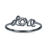 Engagement Eternity Love Ring Round Simulated Cubic Zirconia 925 Sterling Silver