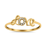 Engagement Eternity Love Ring Round Simulated Cubic Zirconia 925 Sterling Silver