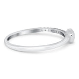 Wedding Heart Promise Ring Round Simulated Cubic Zirconia 925 Sterling Silver