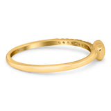 Wedding Heart Promise Ring Round Simulated Cubic Zirconia 925 Sterling Silver