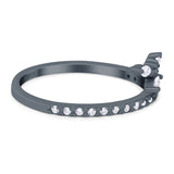 Half Eternity Fashion Ring Marquise Simulated Cubic Zirconia 925 Sterling Silver (9mm)