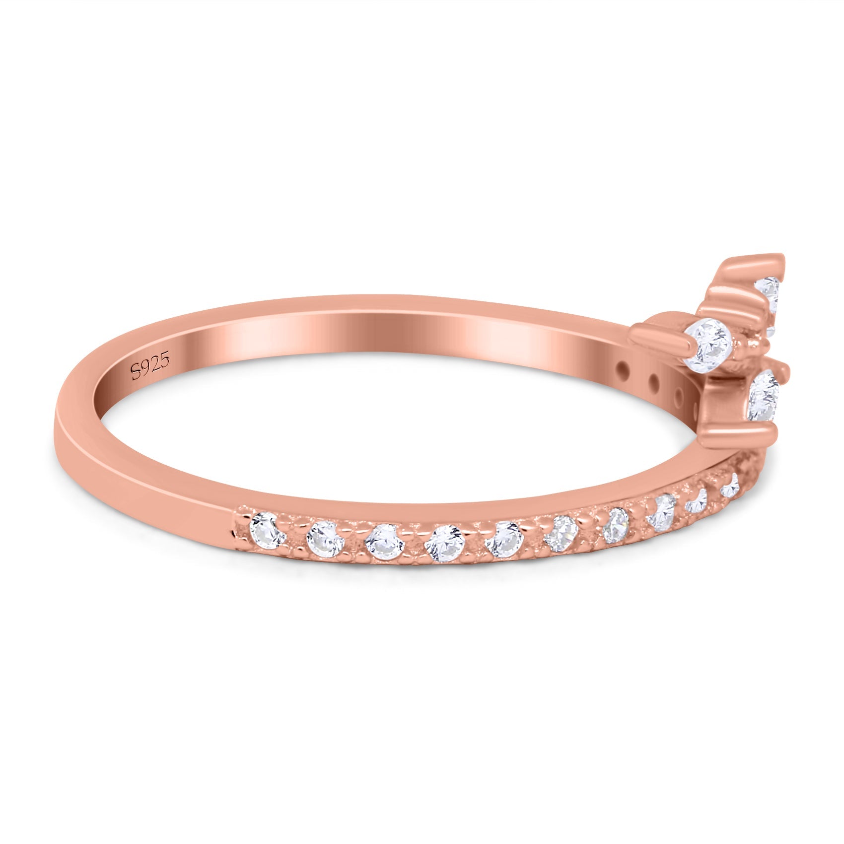 Half Eternity Fashion Ring Marquise Simulated Cubic Zirconia 925 Sterling Silver (9mm)