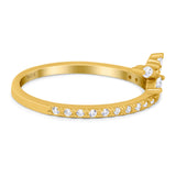 Half Eternity Fashion Ring Marquise Simulated Cubic Zirconia 925 Sterling Silver (9mm)