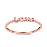 Love Band Ring Round Eternity Simulated Cubic Zirconia 925 Sterling Silver