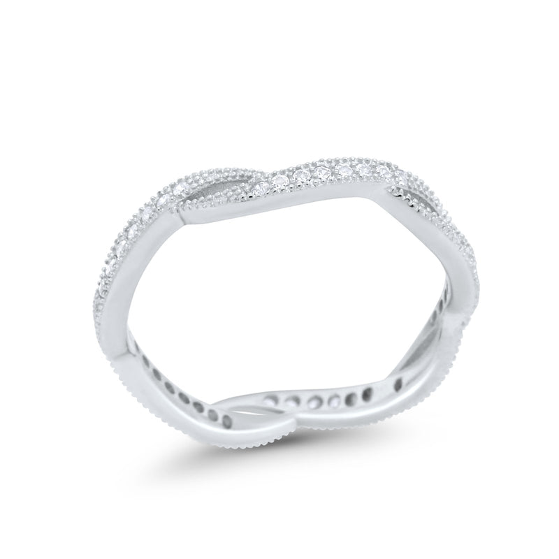 Twisted Eternity Wedding Ring 925 Sterling Silver