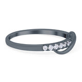 Constellation Ring Half Eternity Round Simulated Cubic Zirconia 925 Sterling Silver (6mm)