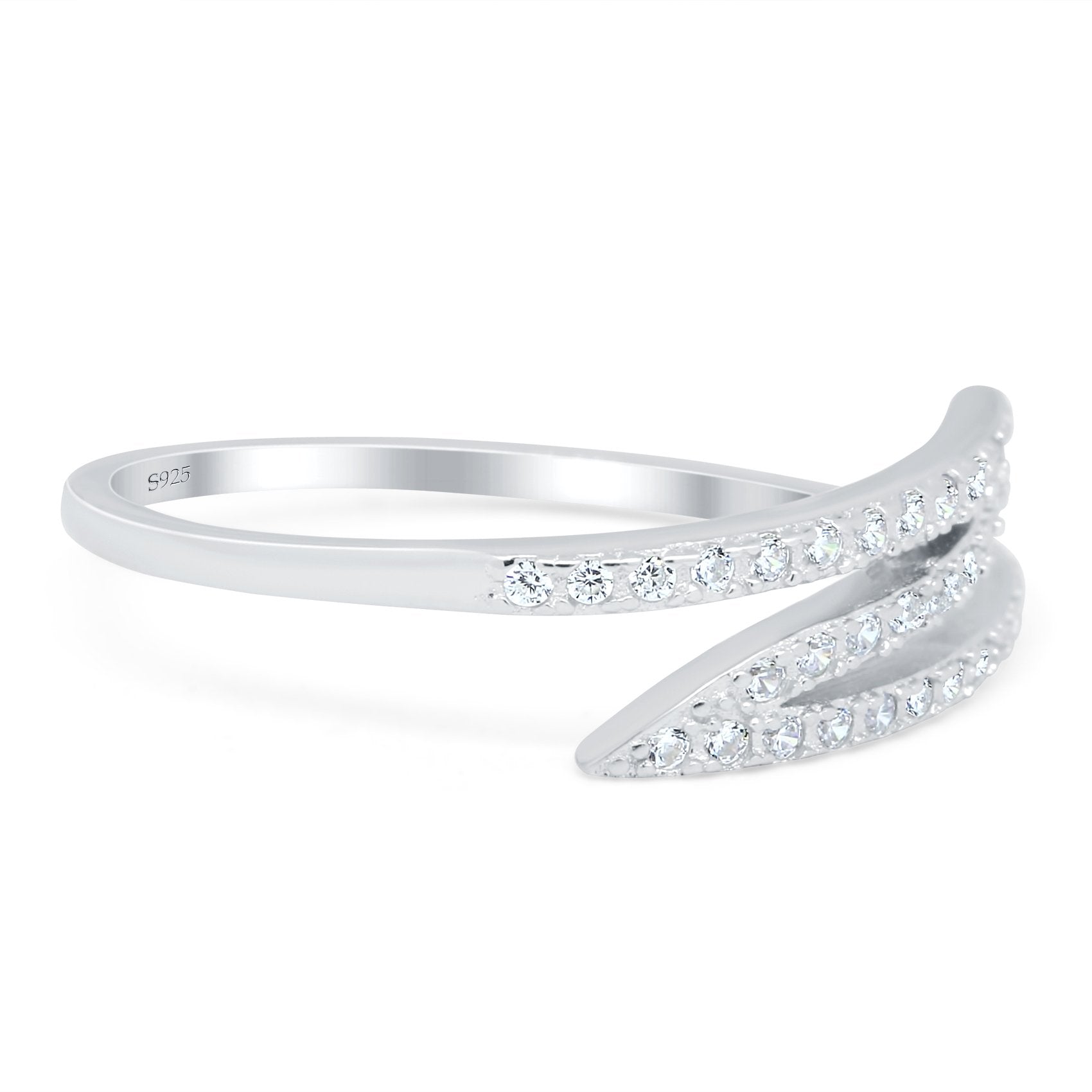 Fashion Half Eternity Ring Round Simulated Cubic Zirconia 925 Sterling Silver (5mm)