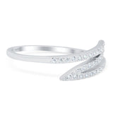 Fashion Half Eternity Ring Round Simulated Cubic Zirconia 925 Sterling Silver (5mm)