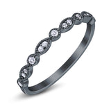 Half Eternity Marquise Wedding Band Simulated Cubic Zirconia 925 Sterling Silver