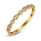 Half Eternity Marquise Wedding Band Simulated Cubic Zirconia 925 Sterling Silver