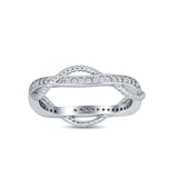 Infinity Braided Eternity Style Band Ring Round Simulated CZ 925 Sterling Silver