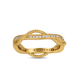 Infinity Braided Eternity Style Band Ring Round Simulated CZ 925 Sterling Silver