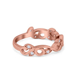 Filigree Thumb Ring Band Round Eternity Simulated CZ 925 Sterling Silver