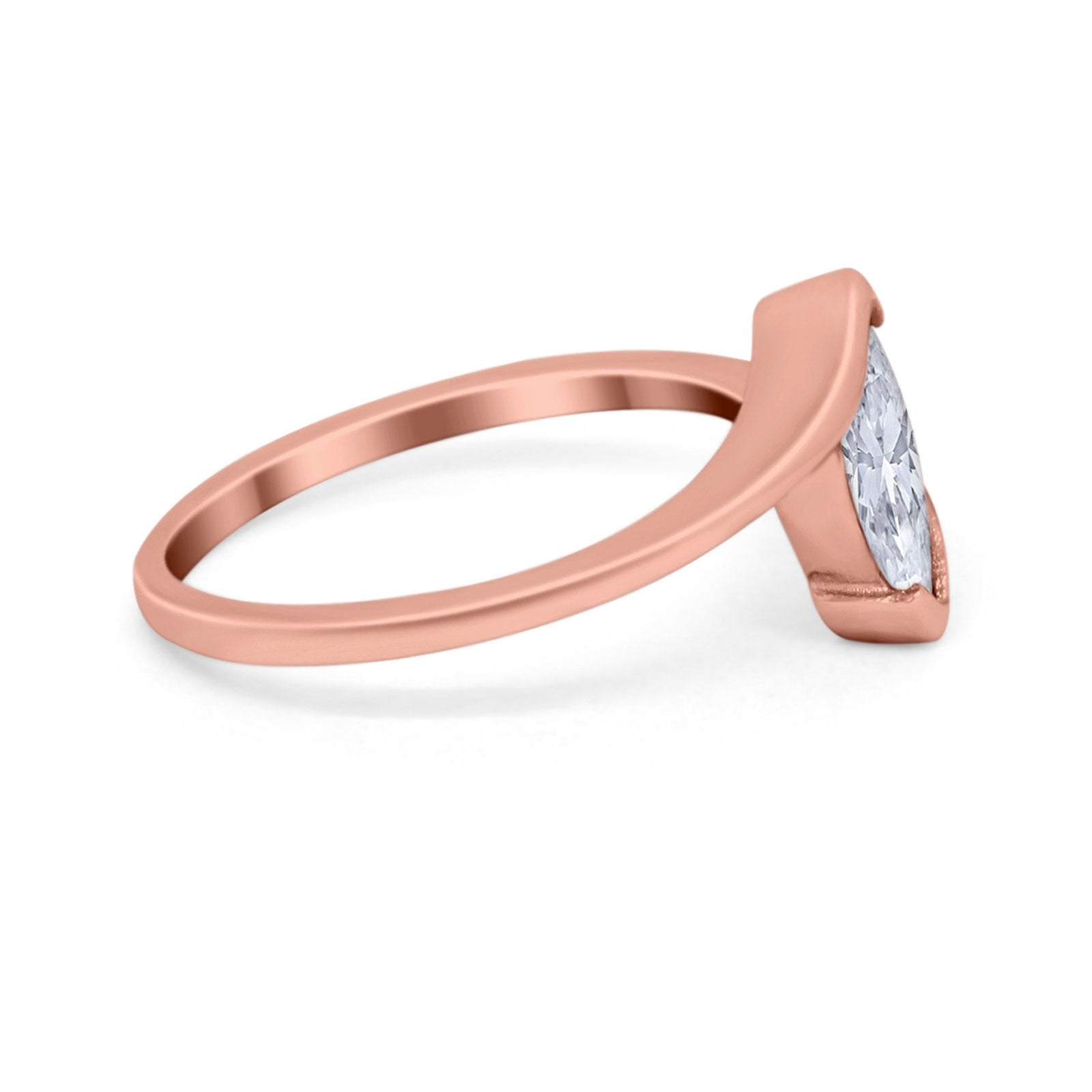 Marquise Swirl Wedding Ring Simulated Cubic Zirconia 925 Sterling Silver