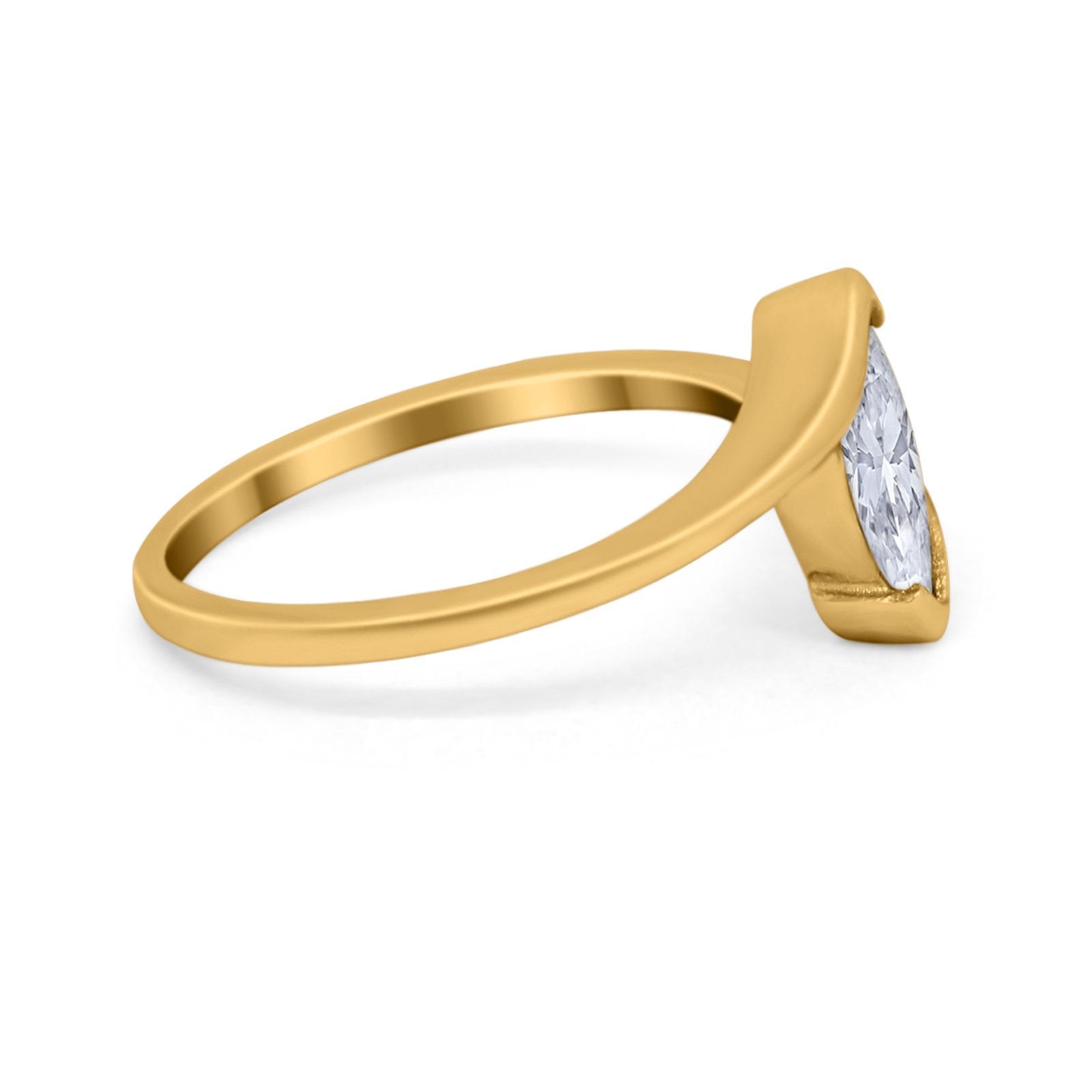 Marquise Swirl Wedding Ring Simulated Cubic Zirconia 925 Sterling Silver