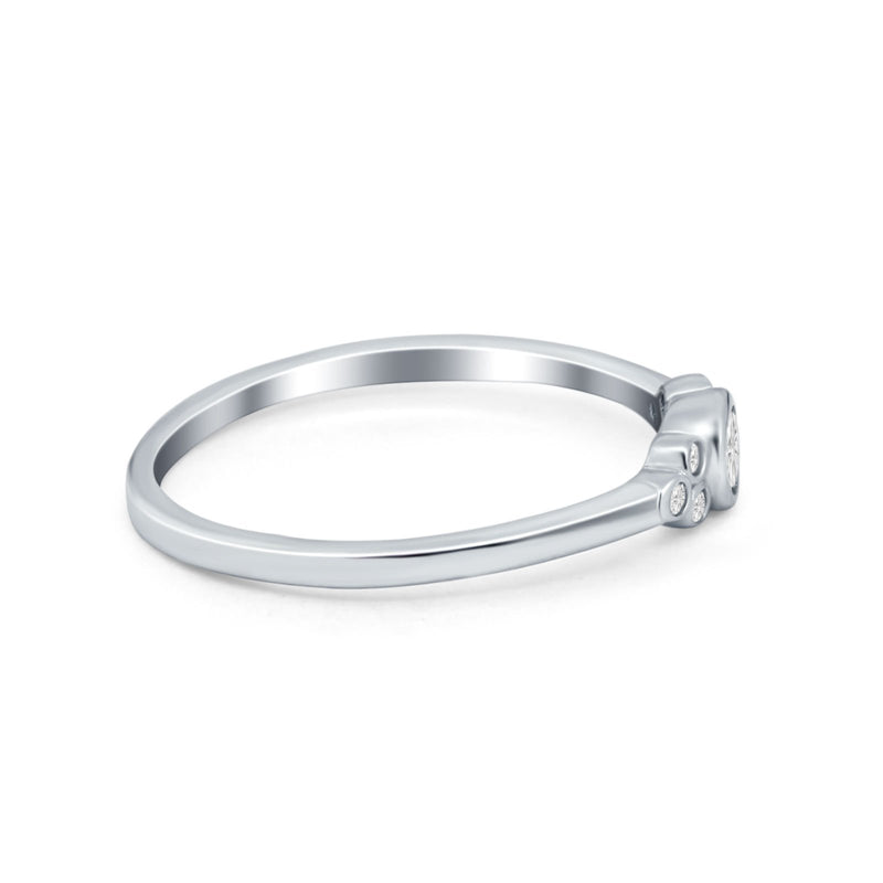 Art Deco Wedding Thumb Ring Round Simulated Cubic Zirconia 925 Sterling Silver