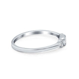 Art Deco Wedding Thumb Ring Round Simulated Cubic Zirconia 925 Sterling Silver