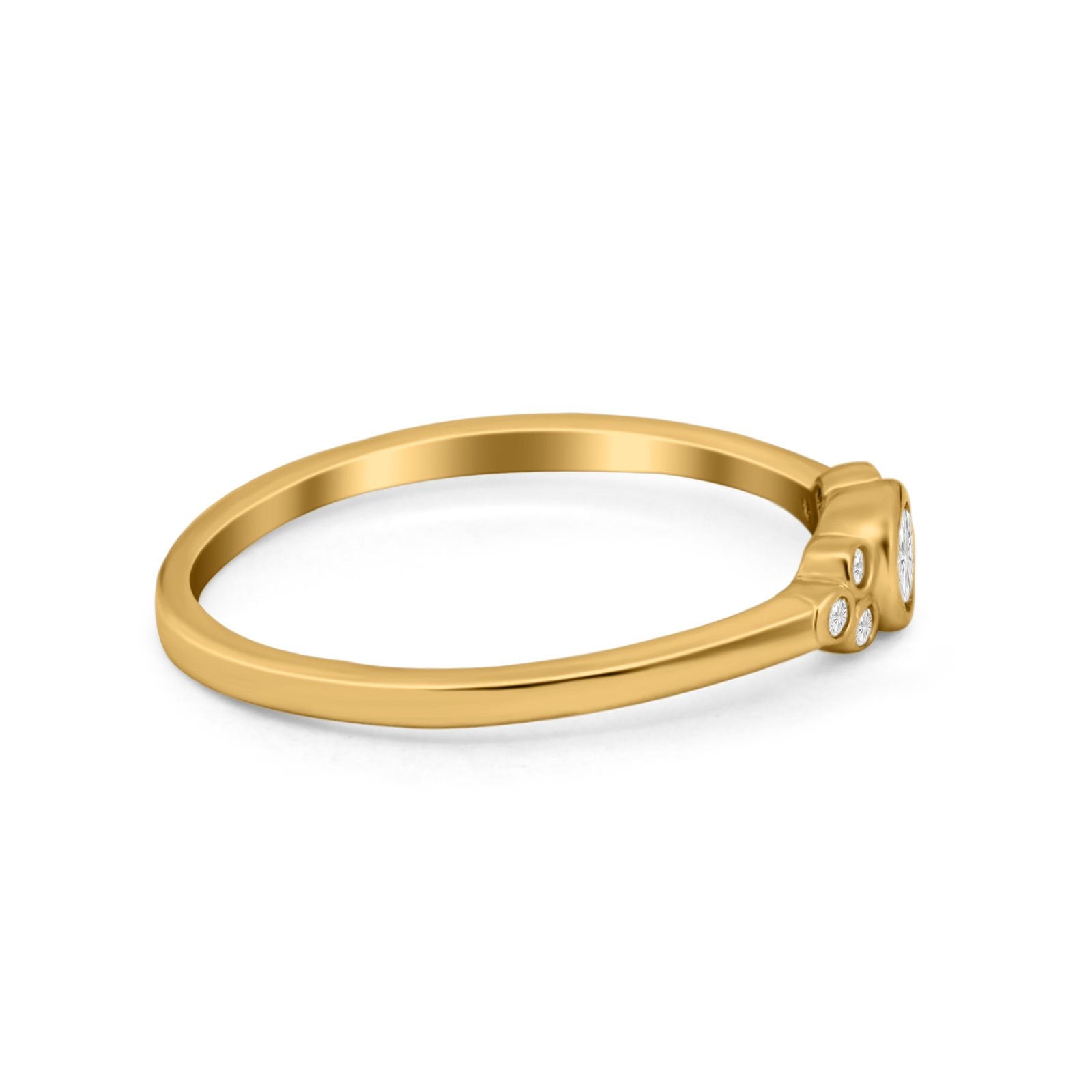 Art Deco Wedding Thumb Ring Round Simulated Cubic Zirconia 925 Sterling Silver