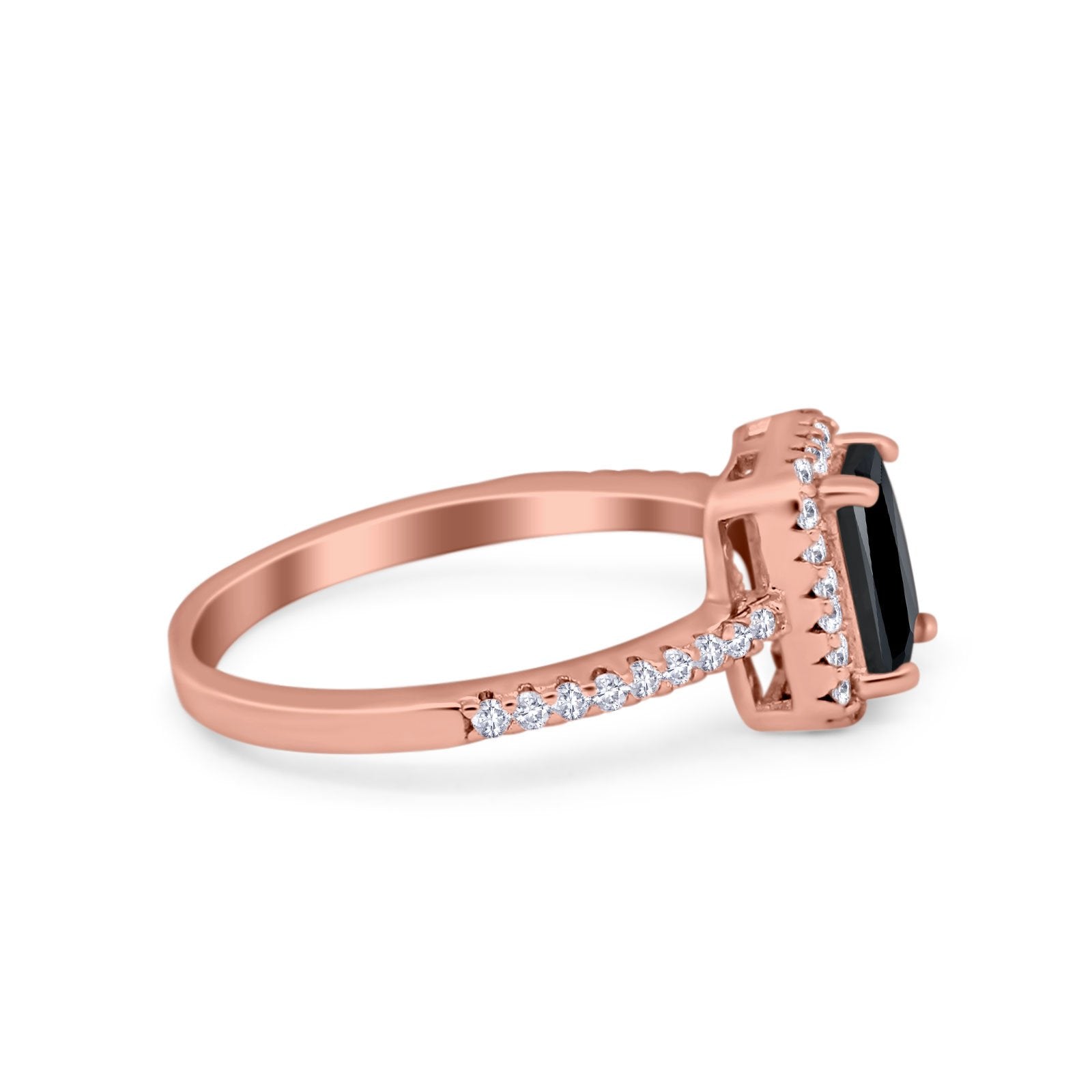 Halo Wedding Bridal Ring Simulated Cubic Zirconia Accent 925 Sterling Silver